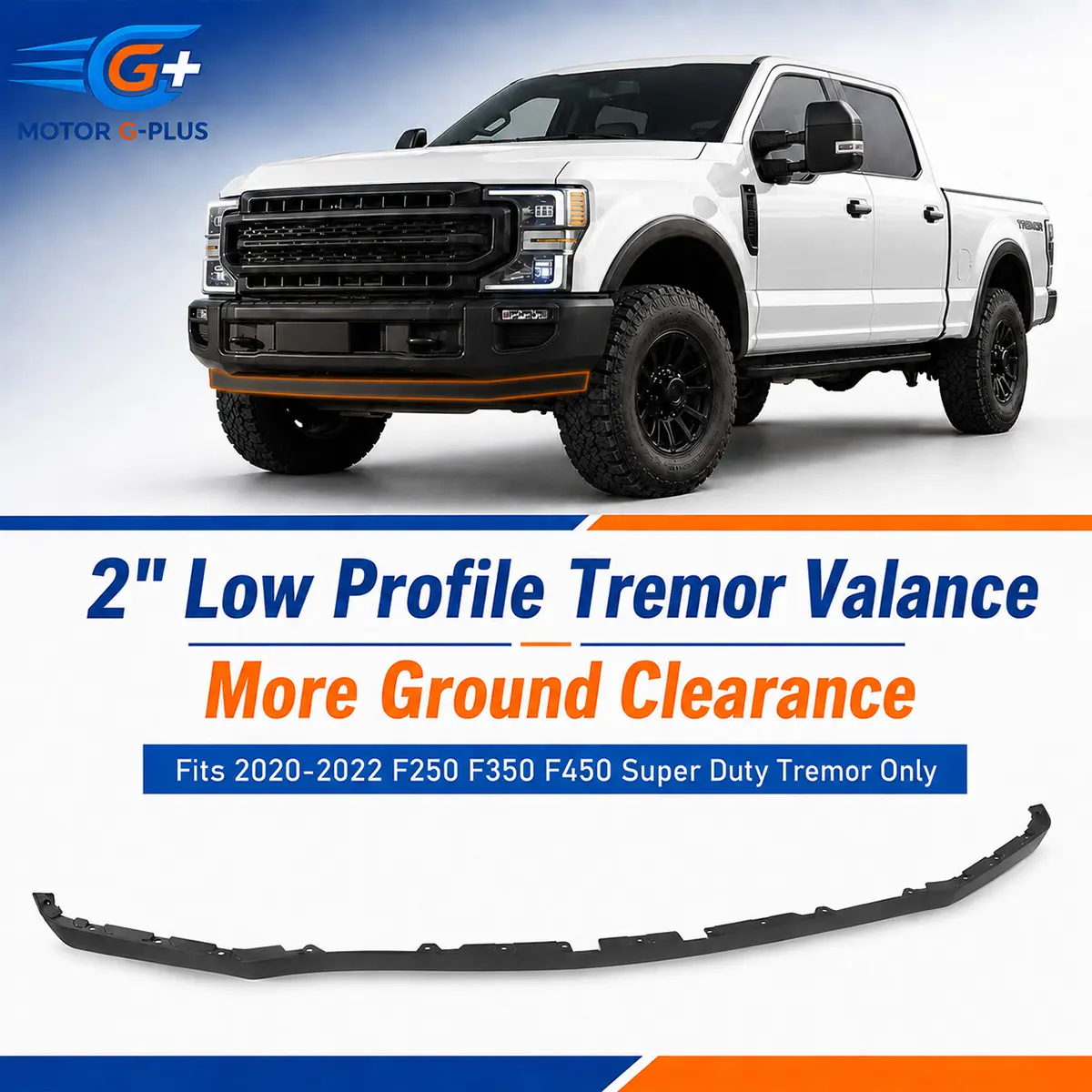 MOTOR GPLUS 2" Tremor Front Lower Deflector Valance Panel - Automotive 1x Front Lower Valance Panel for 20-22 F250 F350 F450 Super Duty Trucks, Durable Use, Great for Rebuilds and Maintenance, Father's Day Gift