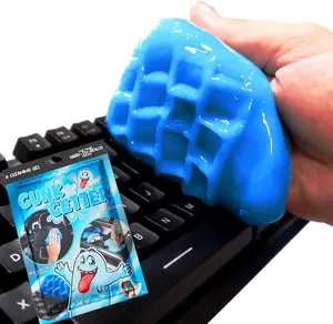 Gunk Getter, Cleaning Gel For Those Hard To Reach Places, Automotive Cup Holder Electronic Keyboard Office, Slime Gel Cleaner Dust Crumb Removal (Resealable Bag, Blue, 3oz)