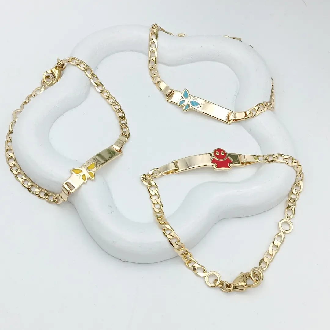 Yordy Children's bracelets in different designs, high-quality 14k gold plating.