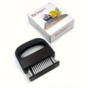 Machine with 48 Stainless Steel Needle Blades, Meat Tenderizer with Safety Lock, Black ABS Handle, Tenderize Steak, Chicken, Poultry, Turkey, Beef And Kitchen Cooking