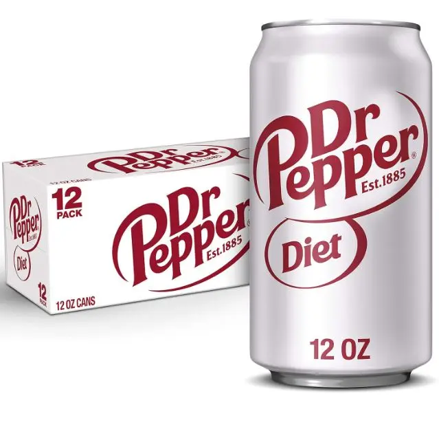 Diet Dr Pepper Sugar-Free Soda, 12 fl oz Cans, Pack of 12, Rich, Smooth, Delicious, Refreshing Fizzy Beverage