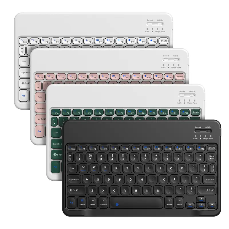 10 Inch Universal Wireless Bluetooth Keyboard for Windows PC iOS Android Tablet - Ultra Thin Portable with 2.4GHz Stable Connection & Quiet Typing