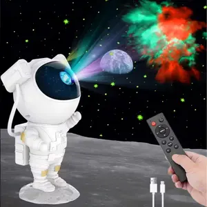 360 Degree Adjustable Astronaut Starry Sky Projector Night Light, Remote Control, LED Lamp with Timer and Controller, Christmas Gift, Aurora Projector Lamp, Adjustable Brightness Lights