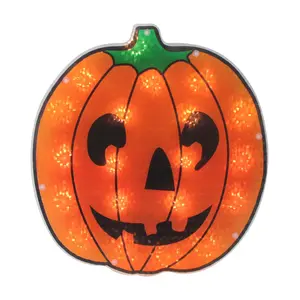 Northlight 13" Lighted Jack O' Lantern Pumpkin Window Decor