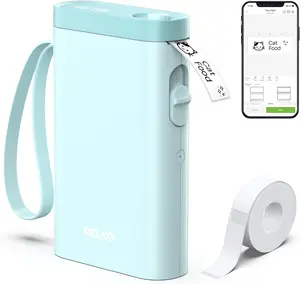 Nelko Label Maker Machine with Tape, P21 Bluetooth Label Printer, Wireless Mini Label Makers with Multiple Templates for School Office Home, Cyan