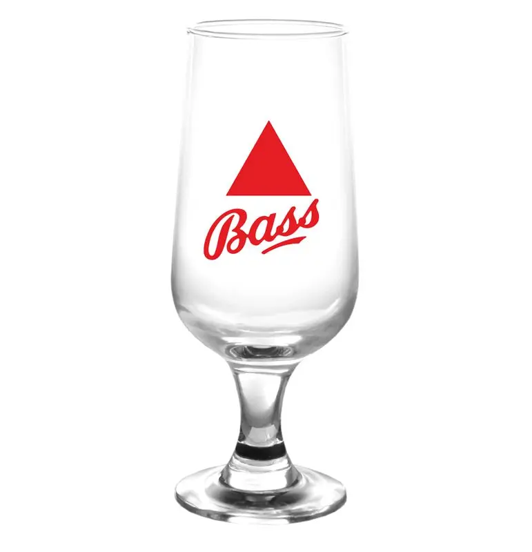 BarConic® 10oz Tall Stemmed Customizable Single Imprint Graphic Beer Glass - 12-Piece Set for Banquet, Dining Kitchenware Drinkware