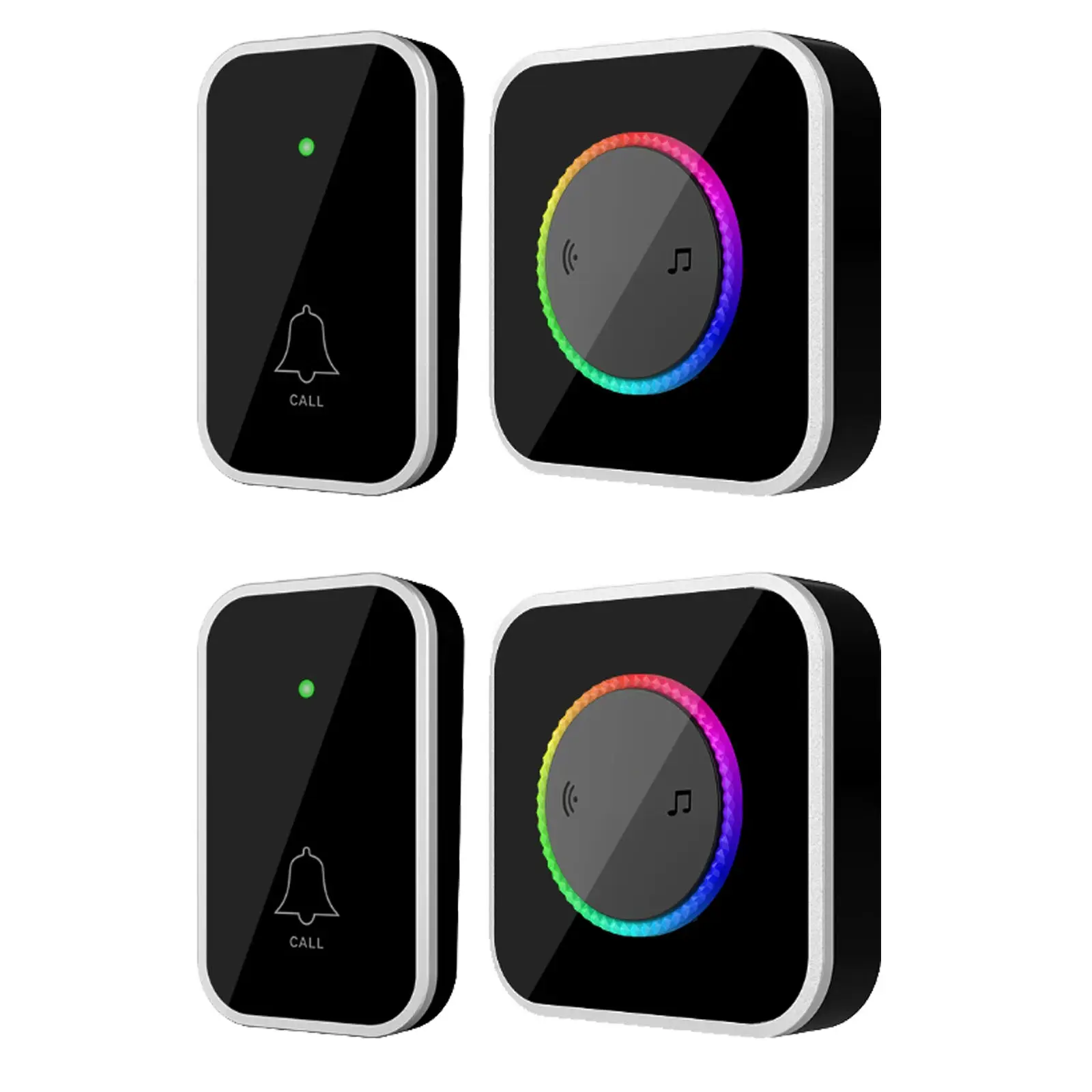 Wireless Door Bell Ringer Waterproof Chime Kit - 1000Ft Long Range, Easy Installation, 45 Chimes, Adjustable Volume, Colorful LED, Black - Household Essential for Home & Apartment, Door Bell Ringer Wireless