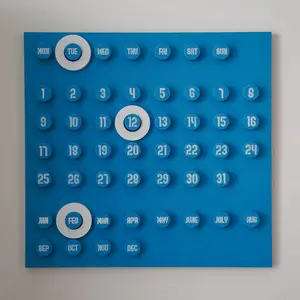 Retro calendar on the wall. Wooden design
