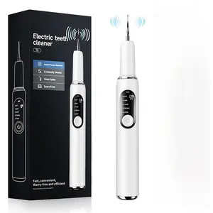 Plaque Remover for Teeth, Electric Tooth Cleaner Tartar Remover for Teeth with LED Light,5 Modes Rechargeable Teeth Cleaning Kit with Dental Tools, 2 Replaceable Heads (White)