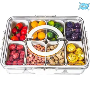 [Spring Glow Up] Snackle BoxContainer with Lid Travel Charcuterie Box withHandle Organizer for Candy, Fruit, Nuts, Veggies,Snacks, Beach Essentials, Portable Lunch Box, Easter Gifts pack container 8-piece set prep meal kitchen supplies plate girly