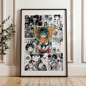 My Hero Academia Deku Midoriya Izuku Manga Poster – Curated Manga Print for Anime Lovers