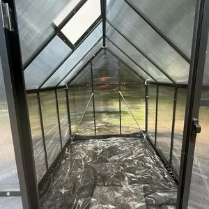 VIWAT Outdoor Greenhouse Polycarbonate Walk-In Structure with Quick Assembly & Roof Ventilation Lightweight Durable UV Protection for Garden Backyard Use