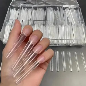 Extra Long Coffin Nail Tip Set, 420pcs/set Transparent Clear Square Nail Tip, Professional DIY Nail Art Kit for Home & Salon Use, Nail Extension Kit, Nail Tips Kit