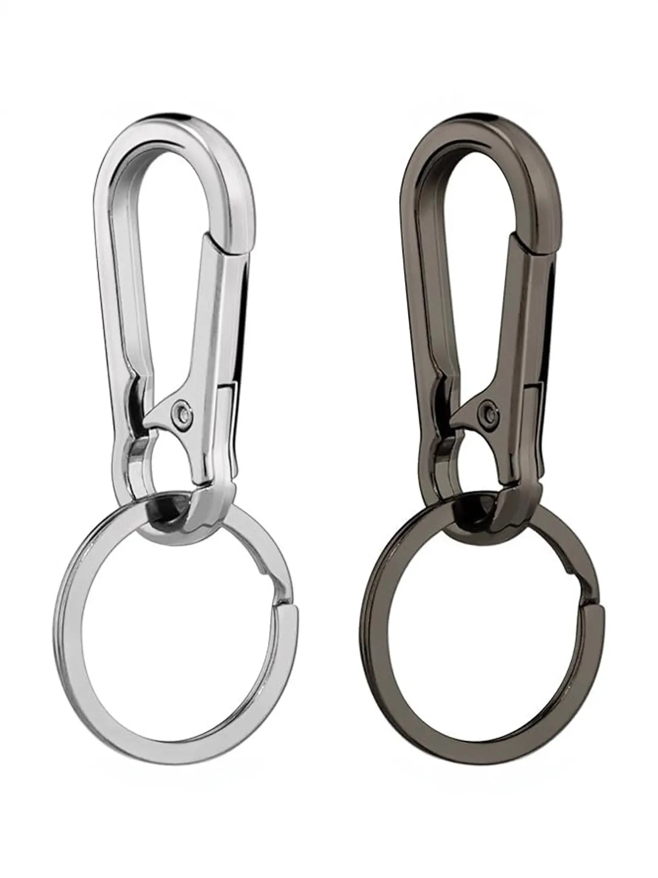 2 Pack Metal Car Keychain Accessories, Zinc Alloy Keychain, DIY Ring Circle Waist Hanging Buckle, Men's Climbing Hook Key Chain Couple Pendant, Metal Keychains, Keyrings For Keys