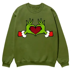 Casual Crewneck Sweatshirt Pure Cotton Merry Christmas Cozy Soft Material Long Sleeve Pullover Tops Retro Casual Style Warm Both for Men Women Street Wear Machine Washable Men's gifts Comfortable Durable Vintage Festival Santa Claus