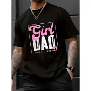 100% Cotton Unisex “Expecting Dad of a Girl Est. 2026” Father’s Day T-Shirt for Daughter – Dad Appreciation Shirt