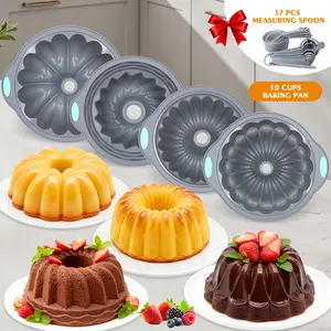 21 silicone molds for cakes in the shape of a fluted tube, baking mold jelly mold, silicone molds for Suitable for baking bread, toast, cakes, but also for making mousse，Birthday gifts, Perfect for parties, birthdays, anniversaries, weddings