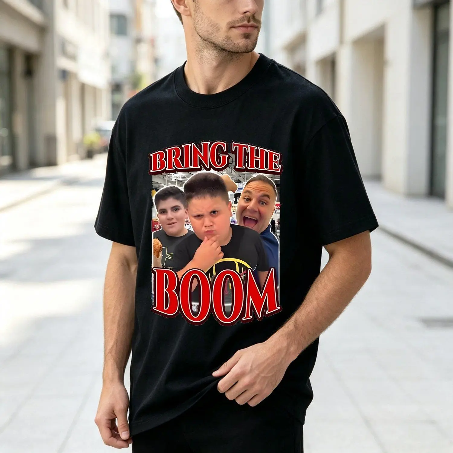 Men's Short Sleeve Lightweight Tee - Bring The Boom Rizzler Funny Print Meme Joke Gift, Casual Shirt, All-Season Costco Guys' Daily Fashion Top