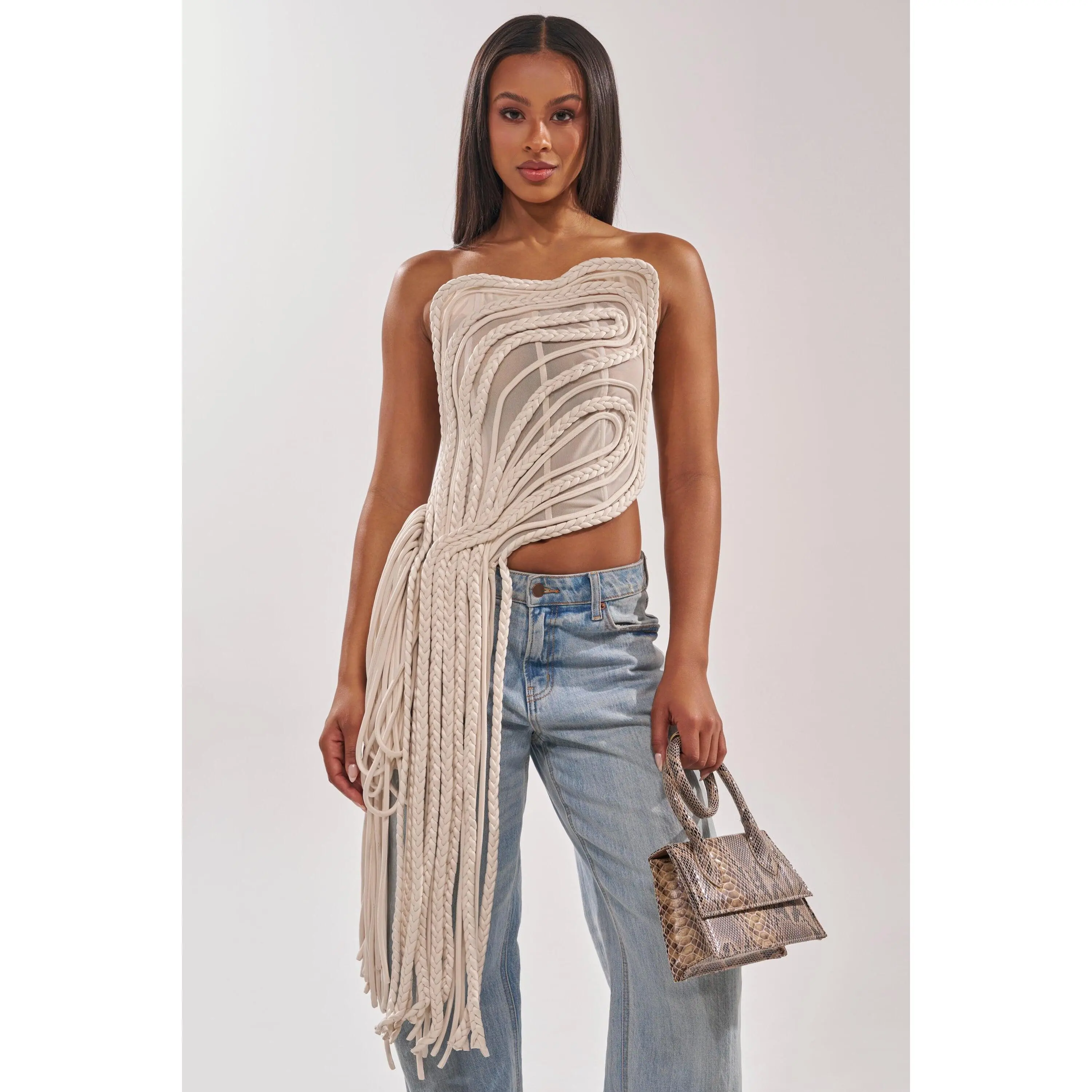 CUTTING YOU OFF MESH ROPE CORSET