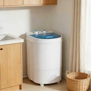 2-in-1 Portable Mini Washer| Top Loading Semi-Automatic Washing Machine with Shoe Brush for Clothes & Shoes