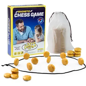 Magnetic Chess & Strategy Game for 2-4 Players Includes 20 Game Magnets, Carry Bag, and Integrated Rope Closure,Game for All Ages 3+ Years Includes Magnetic Pieces Safety Warnings Family Board Games