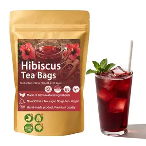 Hibiscus Tea, Premium Hibiscus Flowers Tea Bags, 100% Natural, Pure from Hibiscus Flowers，Non-GMO & No Sugar, No Caffeine, No Gluten, Vegan (60g/pack) | JX.Herbal Tea