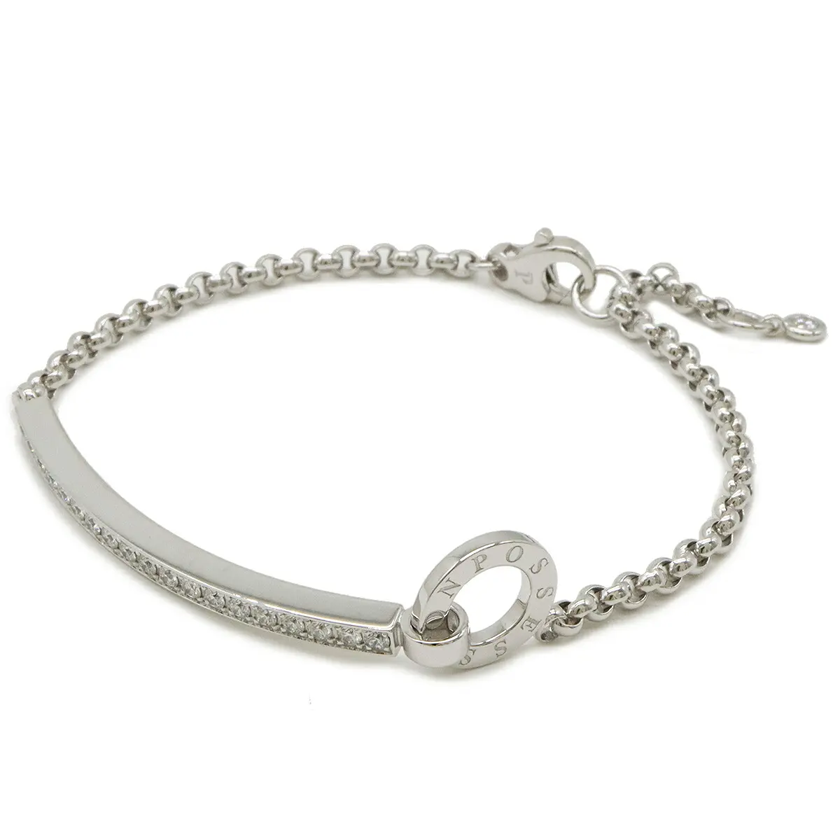 Pre-owned Piaget 18K White Gold (Au750) Small Leather Goods Possession Au750 White Gold Diamond Bracelet