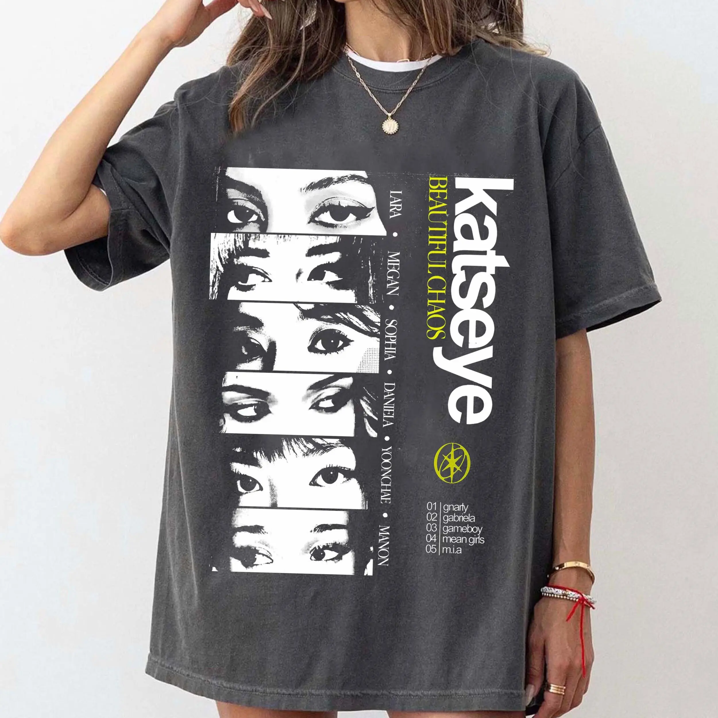 Comfort Colors Katseye Beautiful Chaos Tour Y2k Graphic Tee, Katseye Tour Album Unisex T-Shirt - Perfect Gift for Fans