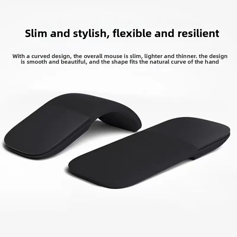 4th Generation Foldable Silent Slim Curve 50g Wireless Bluetooth 4.0 Optical Mouse - Touch Control, Lightweight, Compatible with Microsoft Computers