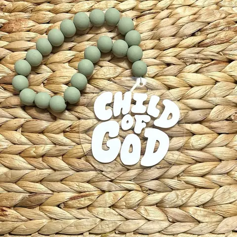 Child of God Car Charm 4in - Christian Car Accessories with Wood Beads and Inspirational Message Vehicle
