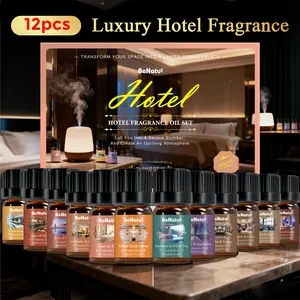 Benatu Essential Oils Set - Hotel/Autumn/Wellness Harmony/Date Night/Coffee/Woody Natural Fragrance Oils for Diffuser Candle Soap Making 12pcs