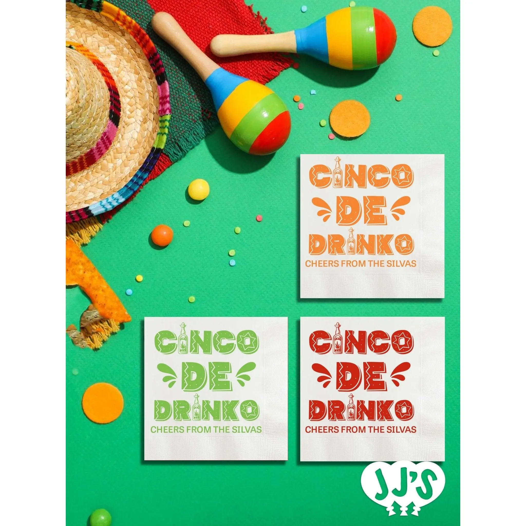 Cheers! Cinco de Drinko Fiesta Custom Napkins