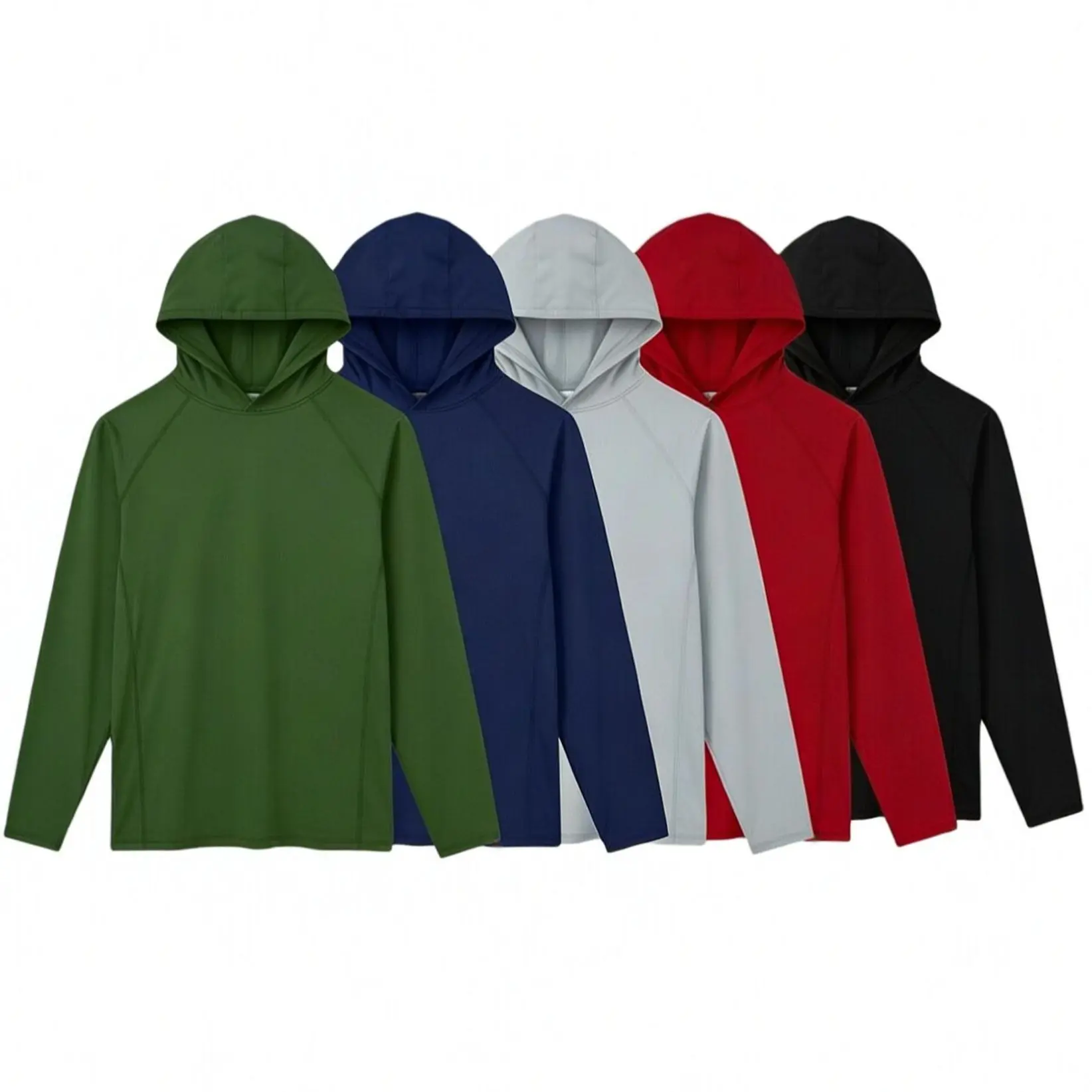 Men's 5-Piece Slim-Fit Hooded Sports T-Shirt Set with Long-Sleeve Hooded Workout Top Ideal for Outdoor Fitness Training & Casual Wear,summerwins summerwins,travel essentials,camping essentials