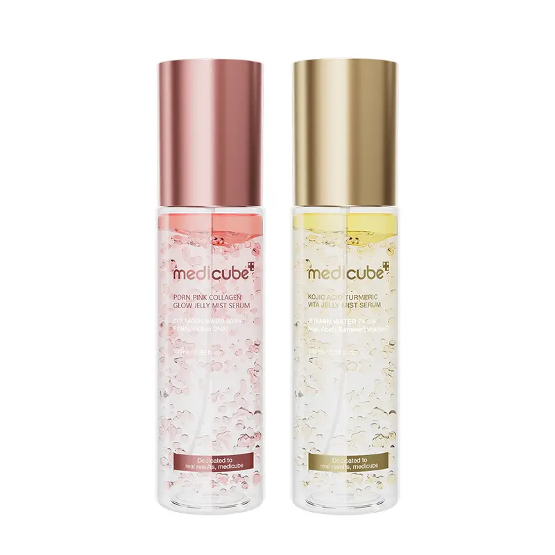[NEW] [medicube] Pink & Gold PDRN Kojic Acid Jelly Mist Serum Duo | PDRN Pink Collagen Glow Jelly Mist Serum, Kojic Acid Turmeric Vita Jelly Mist Serum | On-the-go Dual Texture Mist Serum for Hydration, Radiance & Brightening | K-beauty, Korean Skincare