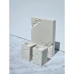 Terrazzo Shabbat Candle Lighting Prayer with Candle Holders