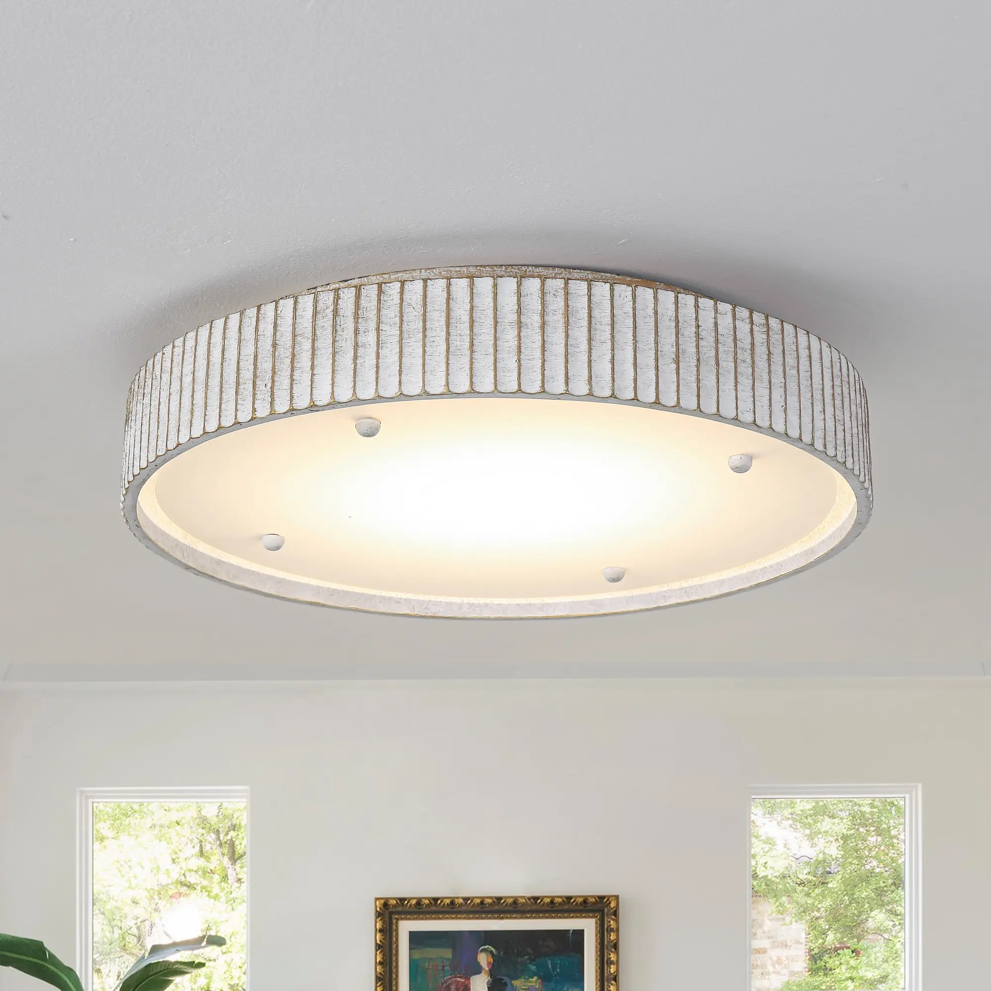 18 Inch White Modern Flush Mount LED Light 18 Inch White Modern Flush Mount LED Light