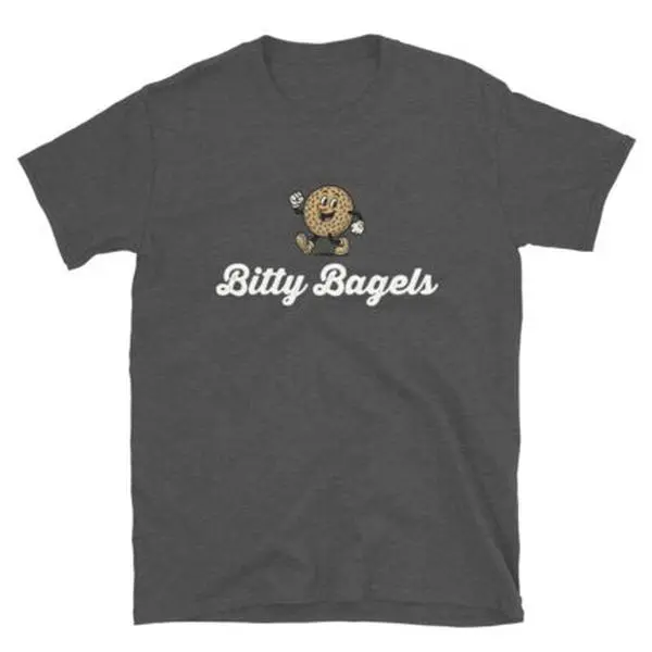 Bitty Bagels Unisex Tee - Soft Cotton Blend Crew Neck T-Shirt with Original Logo Print for Bagel Lovers