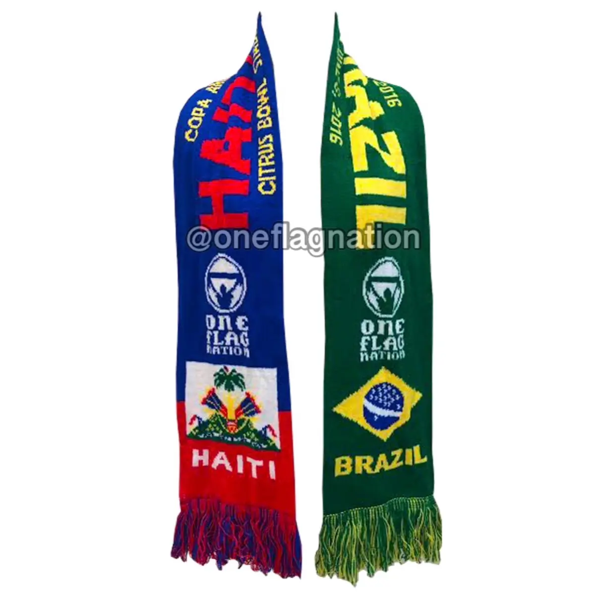 Haiti Haitian vs Brazil Brazilian Flag Neck Soccer Scarf (Limited edition)
