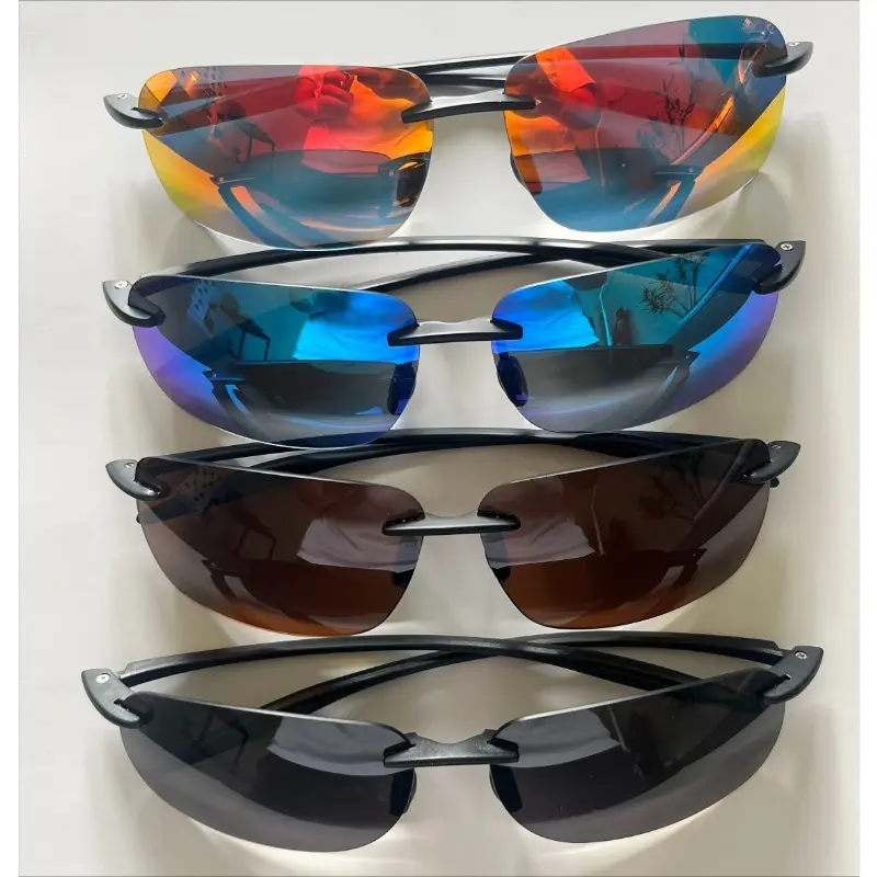 Rimless Polarized Sunglasses, Unisex Lightweight TR90 Sporty Eyewear with Ergonomic Design for Outdoor Running and Driving, Outdoor Sport Sunglass, Polarized Sport Sunglasses