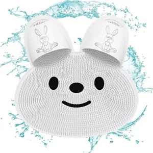 NUVARY Rabbit Design Silicone Foot Scrubber, 1 Count Non-slip Foot Massage Pad, Foot Scrubber for Home Bathroom