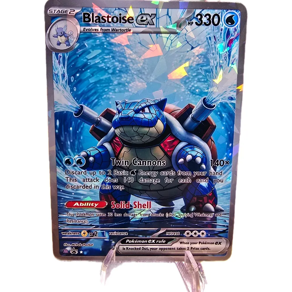 Blastoise ex Stained-Glass Pattern Fractal Glass Holo Card #2