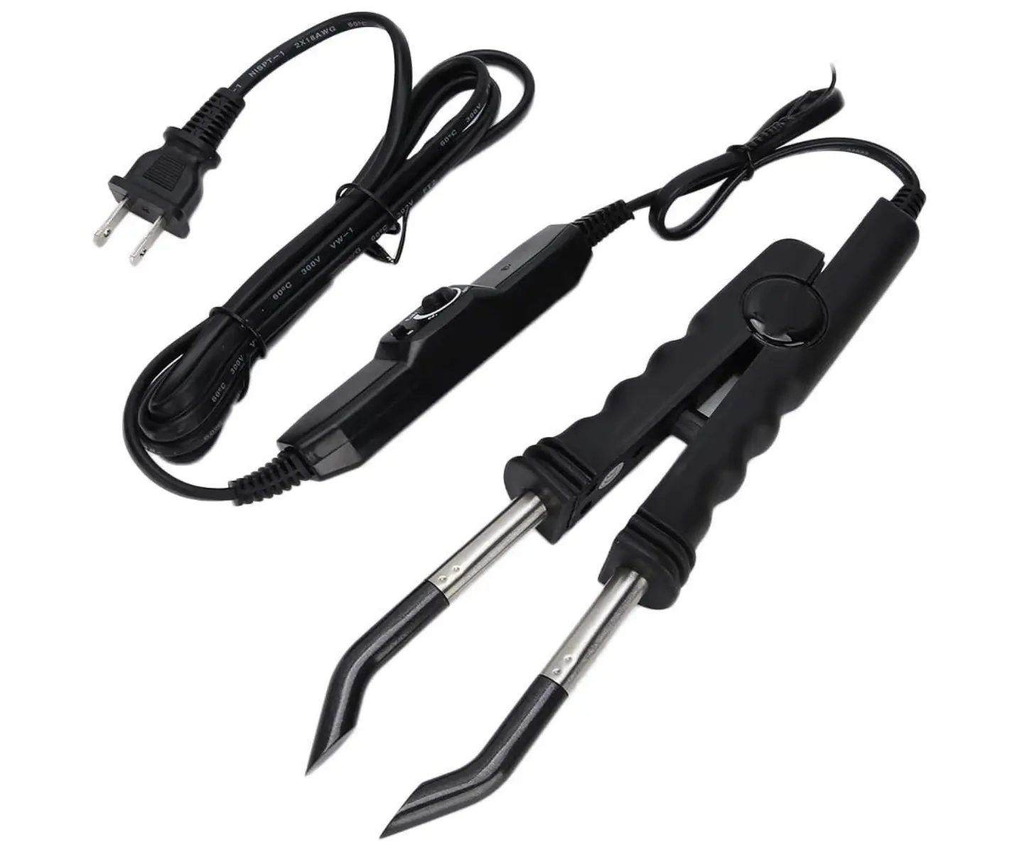 Hair Extension Connector Iron Adjustable Temperature Professional Tool for Home Salon Use Black US Plug 110V High Quality Metal 360 Degrees Rotating Cord