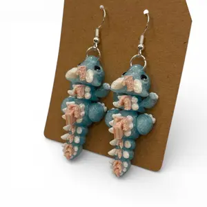 Book Dragon Articulated 3D Printed Earrings