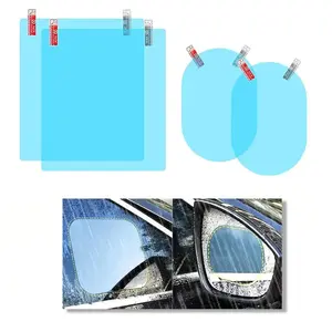4pcs Car Rearview Mirror Film Window Tint Waterproof Anti-Rain High-Definition Nano Coating Transparent Safety Driving Protection Sticker