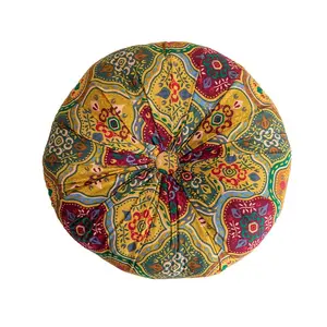 Bohemian Thick Round Vintage Moroccan Rug Mat, Multi-use for Yoga, Home Decoration and More - Durable Polyester, Dry Clean Only