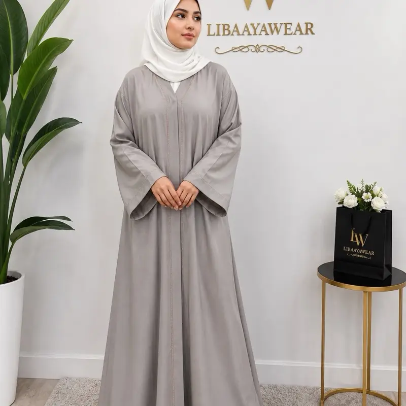 Light Grey Abaya - Timeless Modest Wear for Everyday Use, Crafted for Comfort and Grace with Effortless Elegance