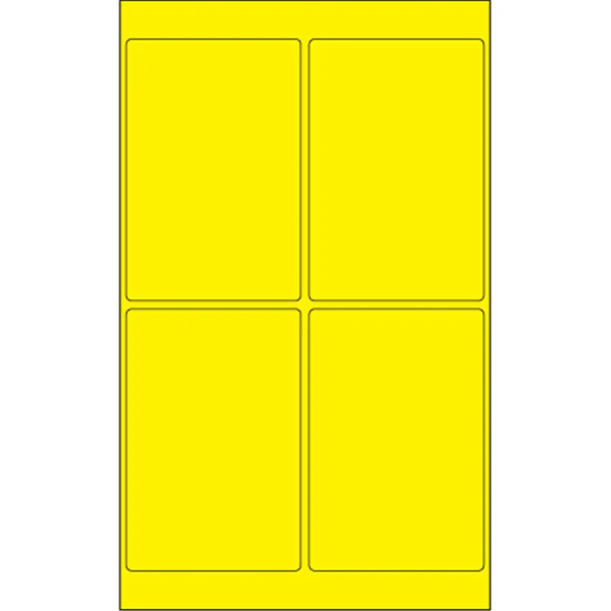 Tape Logic LL186YE Print-Ready Rectangular Laser Labels, 4x6 in. Fluorescent Yellow for Laser Printers, Office Stationery for Label Creation - Pack of 400