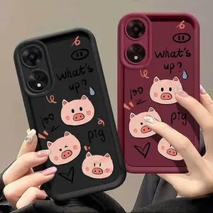 1 Piece What’s Up Protection For OPPO A58 4G A58 4G Silicone Case Featuring Impact Resistant For Casual