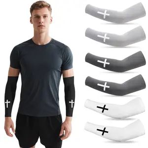 1Pair Arm Sleeves Men Women Arm Breathable Compression Sleeves for Sports Cycling Working Football Baseball Volleyball