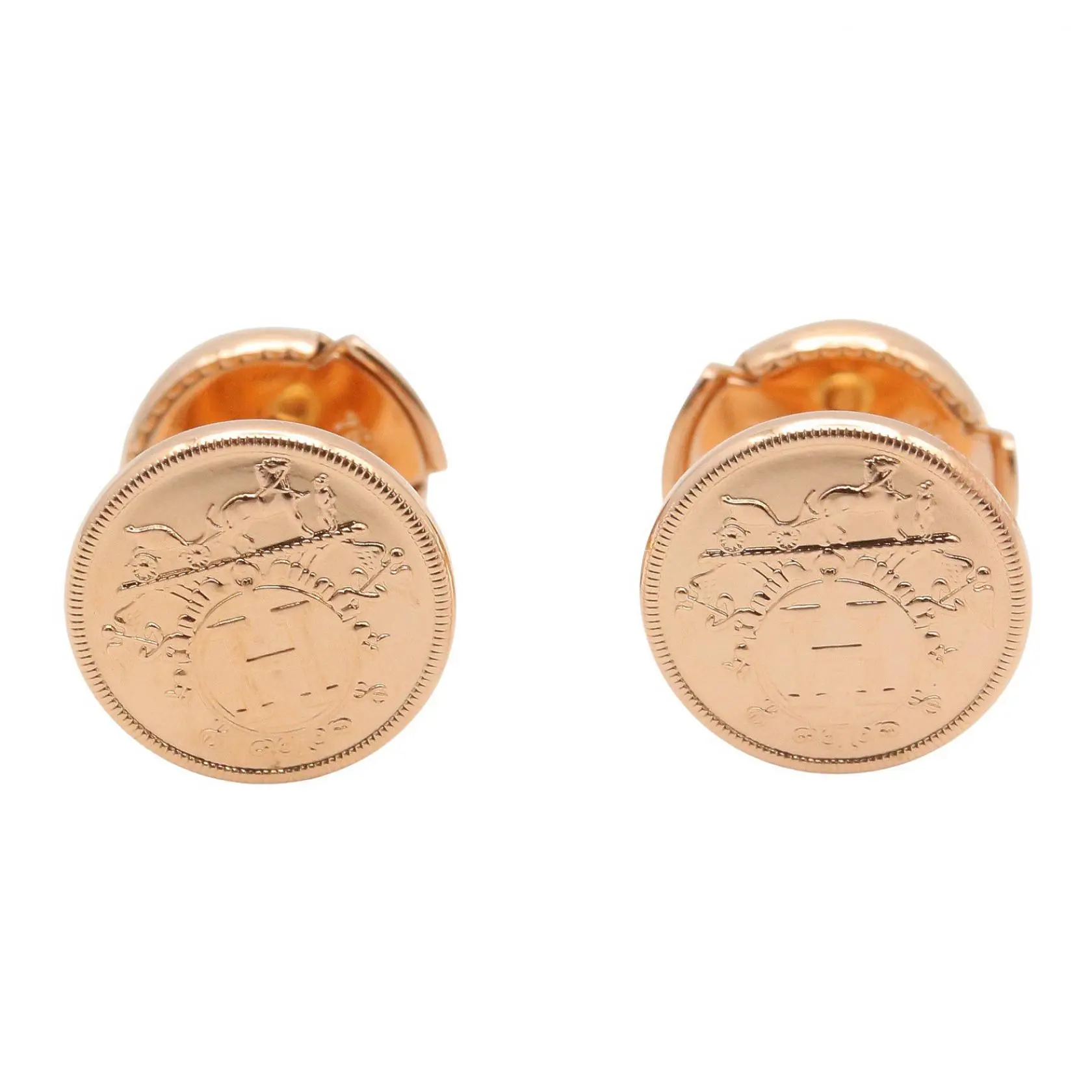 Hermes Ex Libris TPM Au750 Earrings Hermes Ex Libris TPM Au750 Earrings